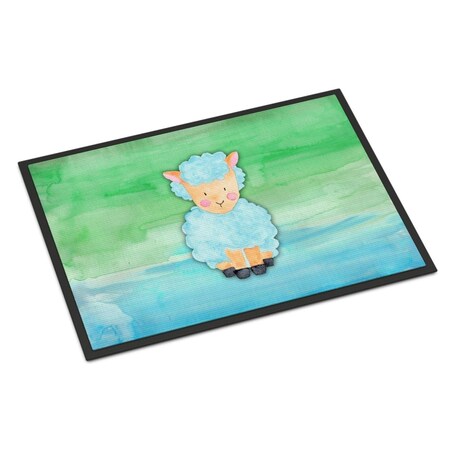 Carolines Treasures 24 x 36 in. Sheep Lamb Watercolor Indoor or Outdoor Mat BB7414JMAT